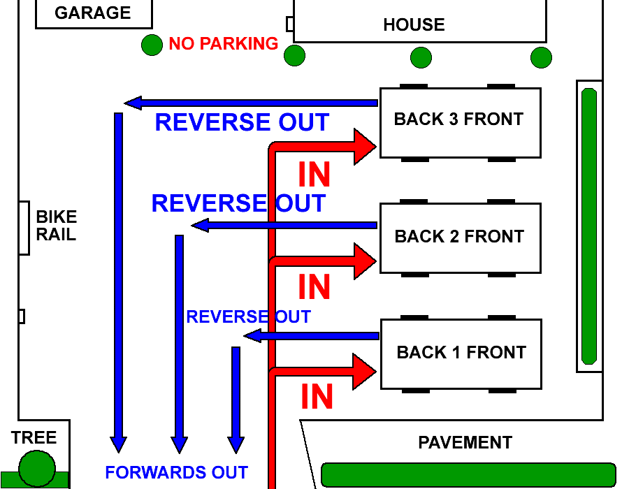 Plan of car park at Marycliff Piano Lessons